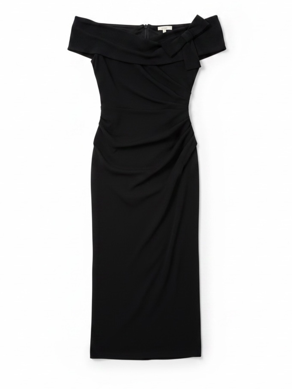 David Meister Black Off-The-Shoulder Knee Length Cocktail Dress Size 10